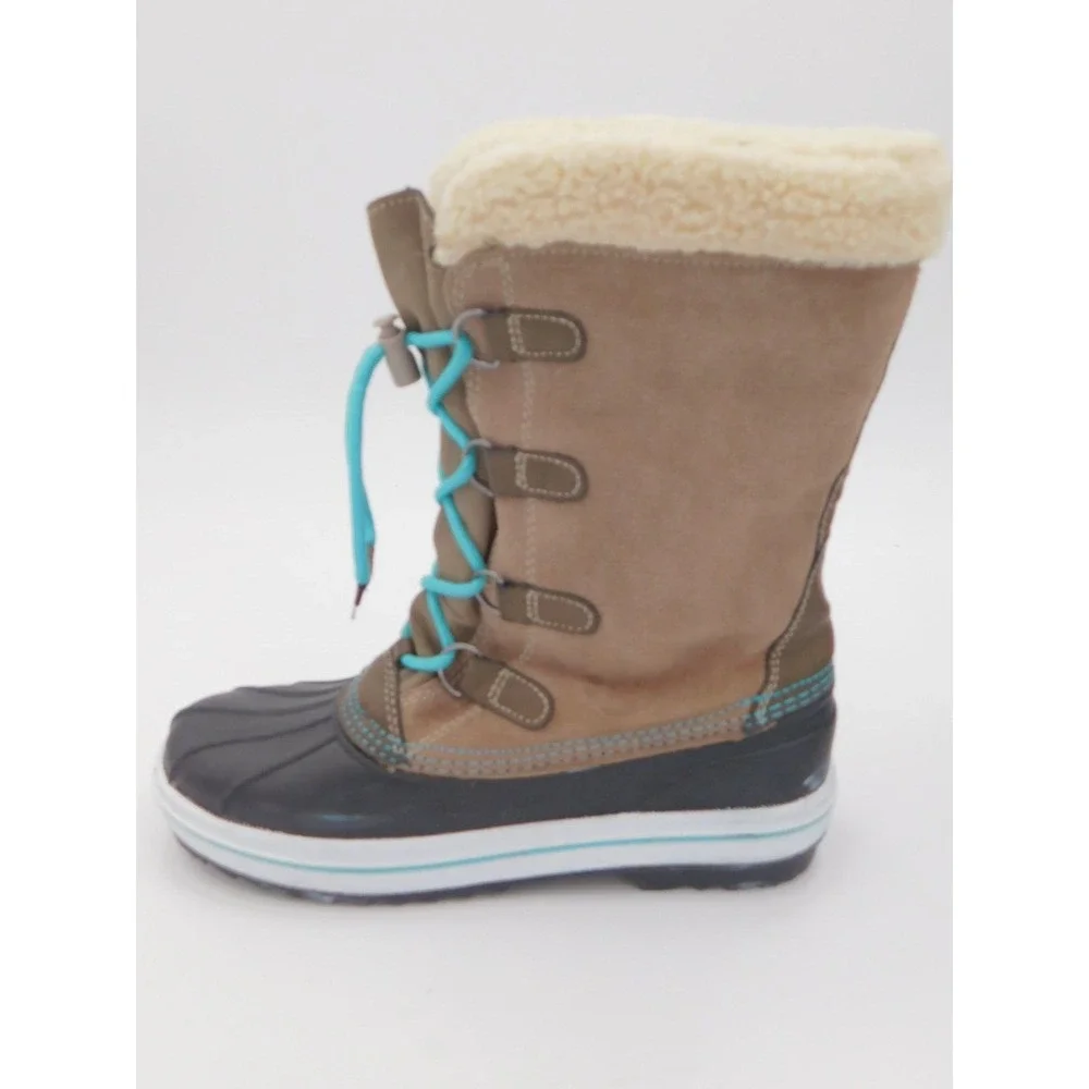 Cat & Jack Winter Boots Tie Up Waterproof Sherpa Lined Size 5 GREAT CONDITI9ON!